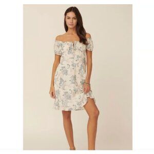 Promesa Flowers In The Wind Mini Smocked Baby Doll Dress in Blue and Ivory